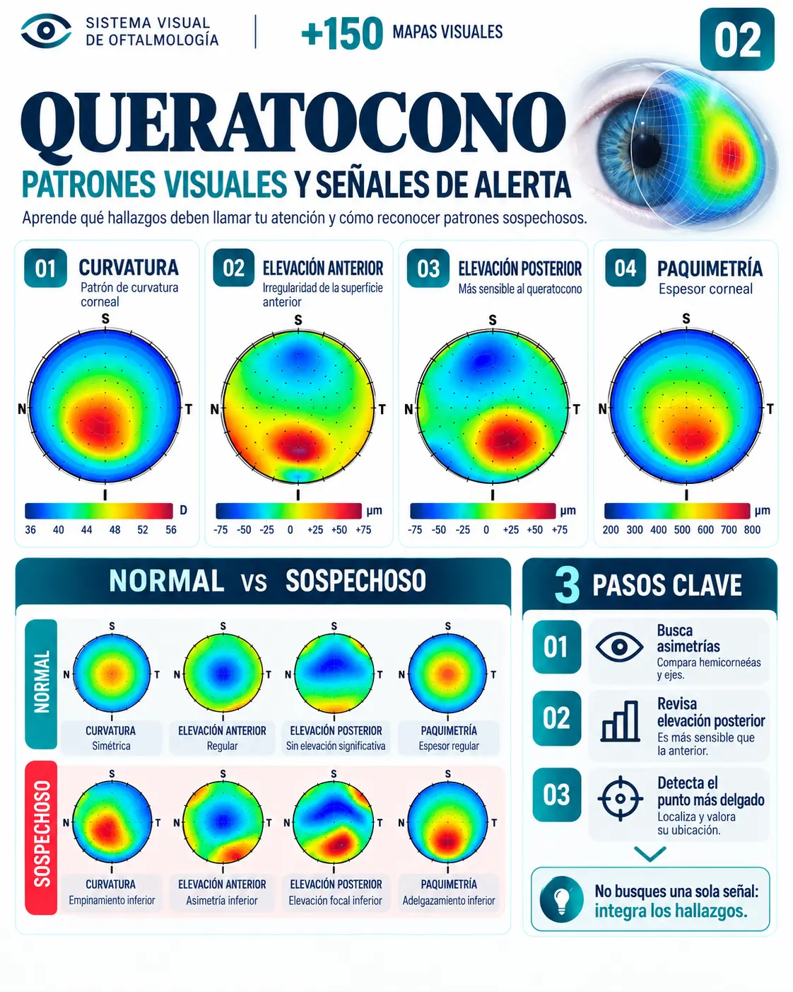 Mapa visual 02: Queratocono — Patrones visuales y señales de alerta