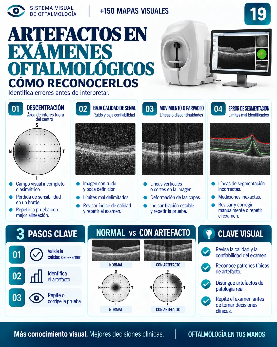 Mapa visual 19: Artefactos — Cómo reconocer errores en los exámenes